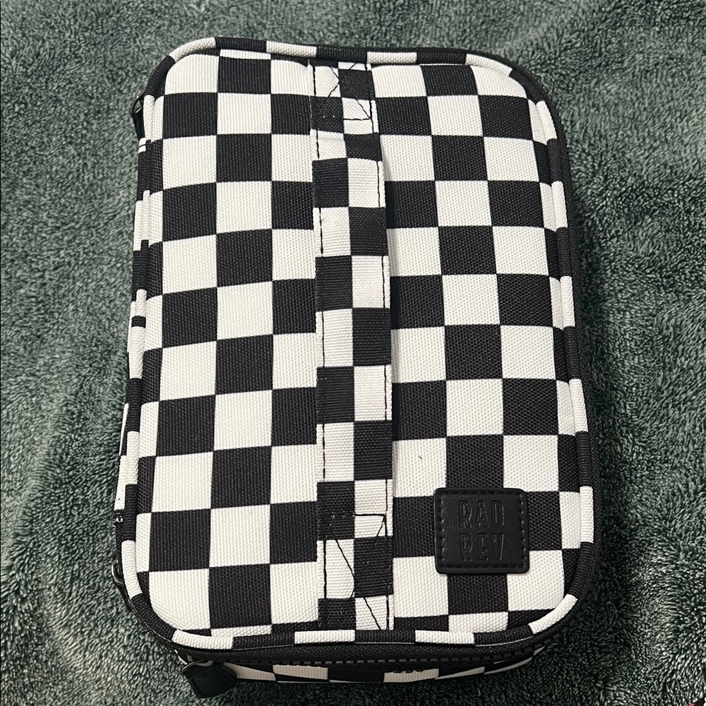 RadRev Checkered Black and White Cosmetic Bag